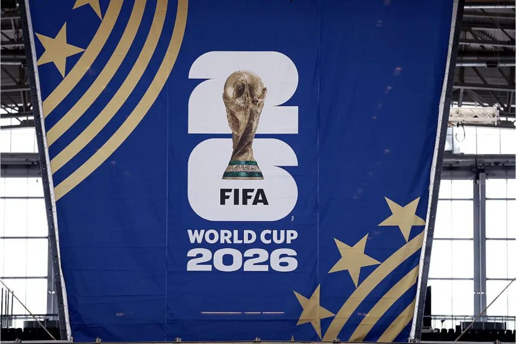 Foto de banner com logo oficial da copa do mundo de 2026